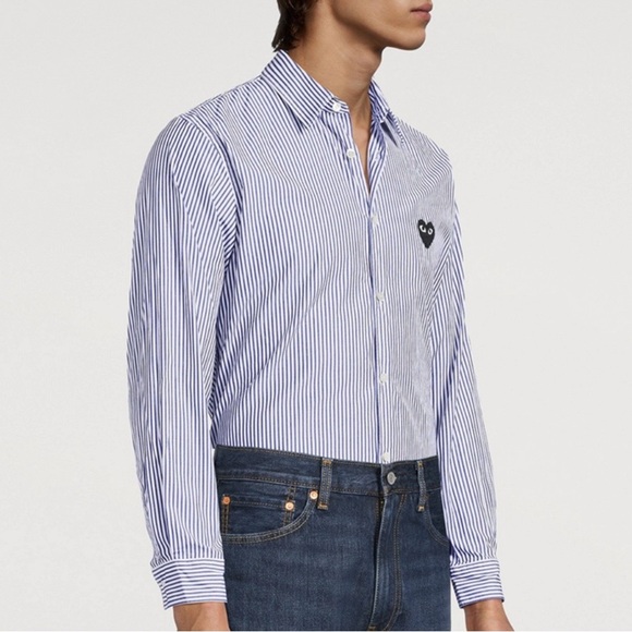 Comme des Garcons PLAY Other - Men's Comme de Garçons Blue Striped Button Up